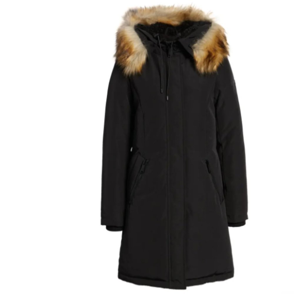 Sam Edelman Faux Fur Trim Down Parka XXL NWT